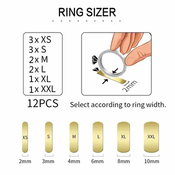 12PCS Silikono Nematomas Žiedo Dydis Reguliatorius Reduktorius Žiedas Sizer Tinka Bet Žiedai