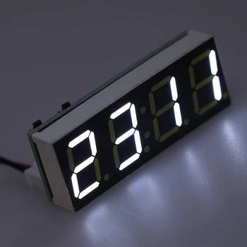 12V 5-24V Elektroninė Voltmeter Termometras, Laikrodis Automobilių Auto LED Monitorius Modulis ilgai, 50 mm 19 mm storio 14 mm