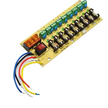 12V DC maitinimo paskirstymo 9-būdas PCB lenta terminalo blokas impulsinis maitinimo šaltinis elektros srovės laidai LED jungiklis