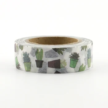 15mm*10m Kaktusas Vazoninių augalų Dekoratyvinės Washi Tape 