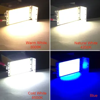 15W COB LED Panel Šviesa Blankesnė, 94x50mm Stačiakampis, LED Lenta 12V Pritemdomi COB Lempa Namo Apšvietimas 1500LM Chip LED Lemputės
