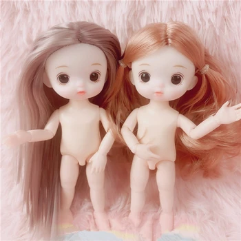 16cm BJD Doll 13 Kilnojamojo Sujungta Lėlės Mielas Kelių Spalvų Šukuosena Lėlė Mergaitėms, Žaislai Moters Nuogas Kūnas Mados Dovana