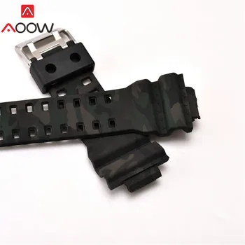 16mm Silikono Watchband už Casio G-Shock GA-110 GA-100-GA-120 Kamufliažas Gumos Vandeniui Vyrai Žiūrėti Juosta, Diržu, G-Shock