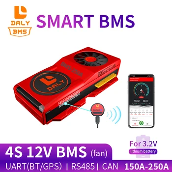 18650 smart LiFePO4 4S BMS 12V 150A 200A 250A Bluetooth 485 į USB įrenginį NTC UART togther Liūtas LiFePO4 LTO Baterijas Su Ventiliatoriumi