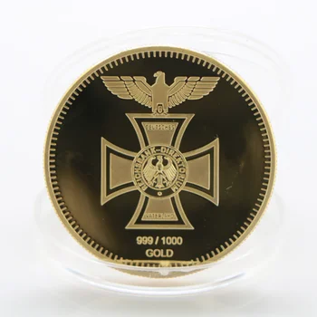 1891-1944 metų Vokietijos II Pasaulinio Karo medalių auksą, padengtą Erwin Rommel armijos maršalas progines monetas už suvenyrų