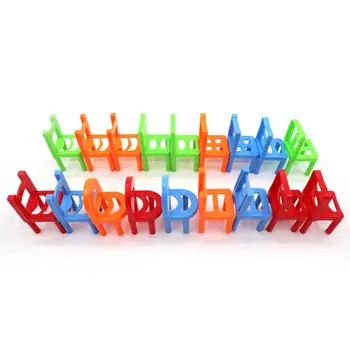 18pcs Mini Kėdės Pusiausvyrą Blokai Žaislas, Plastiko Surinkimas Blokai Krovimas Kėdės Vaikams, Šeimos Balansavimo Mokymo Žaislas Juguetes Para