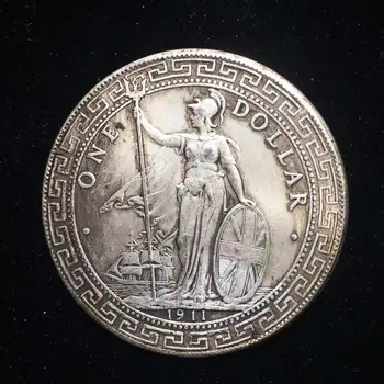 1911 m. Britų Kinija Honkongas Sidabro Prekybos Dolerio Monetos Medalis Progines Monetas kolekcionieriams Magic monetų Kalėdų dovanos