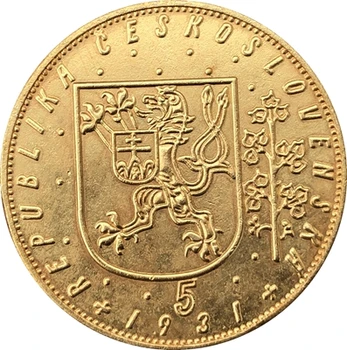 1931 m. Čekoslovakija 5 Ducats monetos kopija 34MM