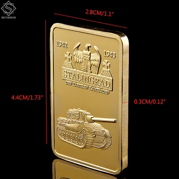 1942-1943 II Pasaulinio Karo rusų tanko Stalingrado Mūšis Karo Lemtis 999/1000 Reichs Aukso Juosta Iššūkis Kolekcijos Moneta