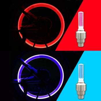 1Day ShipNeon Žibintai, Padangos, Ratų Vožtuvų Dangtelis Šviesos diodų (LED Flash Automobilių Padangų Vožtuvas Dangteliai Oro Padengti Padanga Ratlankio Vožtuvas Varantys Kamieno Bžūp Dviračio Šviesos