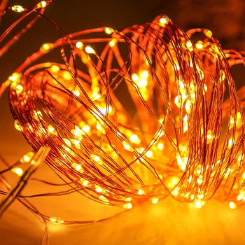 1M 2M 3M 5M 10M Lauko LED String šviesos Šventė Naujų Metų Fėja Girliandą Kalėdų Eglutė Vestuves Apdailos USB 10m