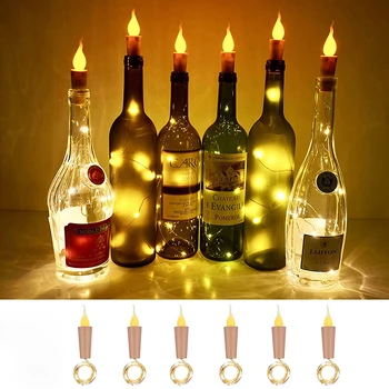 1M 2M Flameless Žvakė Vyno Butelio Kamščio LED String Žiburiai Kalėdų Vario Viela, Vyno Butelis žibintai partijų Vestuvių Dekoravimas
