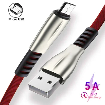 1M Cinko Lydinys Pintas Micro USB Greito Įkrovimo Duomenų Laidą 