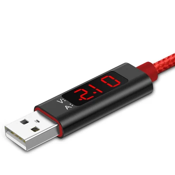 1M USB Tipo C Įtampa Srovės Testeris, Matuoklis Ekrane Nailono Tinklelio Greito Įkrovimo Tipas-C Kabelio 