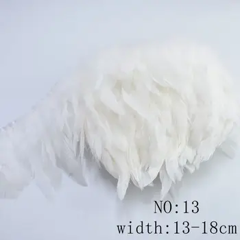 1Meter/daug balta stručio plunksnų apipjaustymas Pakraštyje gaidžio plunksnos ribbon 