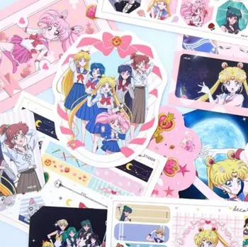 1Pack Gražių Animacinių filmų Sailor Moon Vandeniui Lipdukas Dienoraštis Etiketės, Lipdukai, Pakuotės Dekoro Scrapbooking Lipdukas Žaislai Vaikams Mergina Dovana