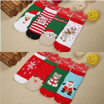 1Pair medvilnės Kalėdų vaikų Kalėdų kojinės kūdikių kojinės Kalėdų kojinės rudenį & žiemos sprogimų Studentų kojinės