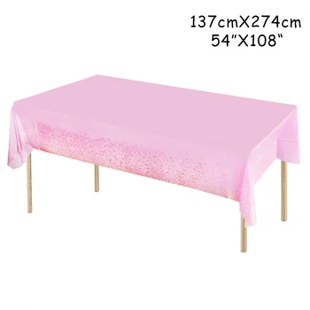 1pc 100x273cm Rose gold staltiesės Nuotaka ir Vestuvių stalo dekoracija Suaugusiųjų gimtadienio vienkartiniai staltiesė Prekes
