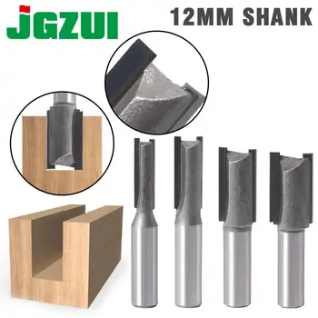 1pc 12mm Shank 2 fleita tiesiai bitų Medienos apdirbimo Įrankiai, Maršrutizatorius, Tiek Medienos Volframo Karbido endmill frezavimo cutter