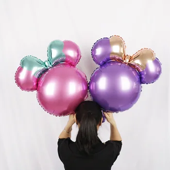 1pc 24inch Mickey mouse galvą folija, balionus, gimtadienio dekoracijas, Disney baby shower šalies prekių animacinių filmų Minnie mylar žaislas