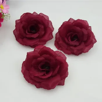1pc 8cm, Sidabro Dirbtinio Šilko Rožė Modeliavimas Gėlę Vestuves Namo Kambaryje Apdailos Gėlių 