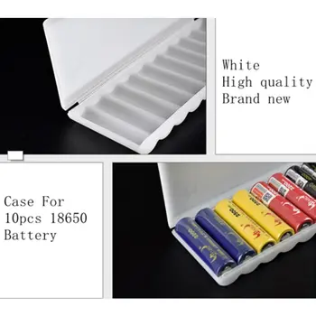 1PC Balta 10X18650 Baterijų Laikiklis Atveju Organizatorius Konteinerių 18650 Saugojimo lango Turėtojas Hard Case Cover Baterija Turėtojas