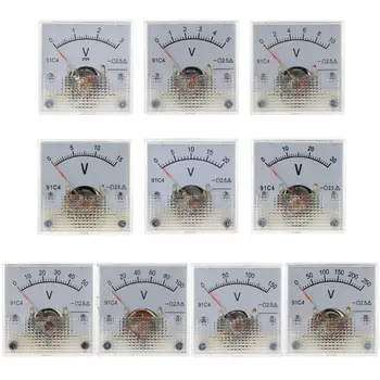 1pc DC Voltmeter Analoginis Pultas voltmetras Mechaninė Žymiklį voltmetras 3V/5V/10V/15V/20V/30 V/50V/100V/150 V/250V Voltmeter