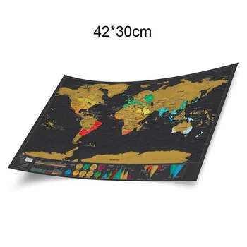 1pc Deluxe Ištrinti Pasaulio Kelionių Žemėlapį Nulio Išjungti Pasaulio Žemėlapį Kelionės Įbrėžimams Žemėlapį, Kambario, Namo, Biuro Apdailos, Sienų Lipdukai