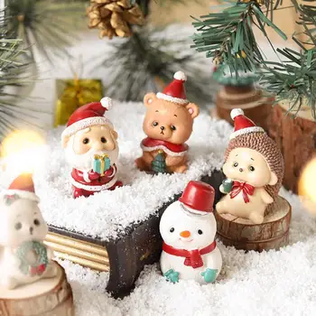 1PC Dervos Mini Statulėlės Kalėdų Santa Claus Dervos Žaislai 