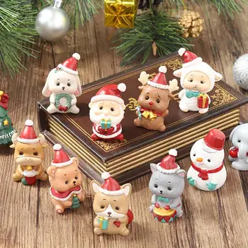 1PC Dervos Mini Statulėlės Kalėdų Santa Claus Dervos Žaislai 