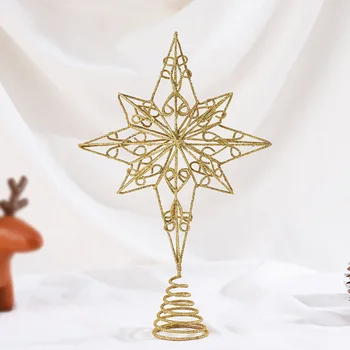 1Pc Išskirtinį Geležies Star Medžio Topper Meno Ornamentas Gražus Medis Viršų Star Penkių Taškų Žvaigždė Kalėdų Medžio Apdaila, Dekoratyviniai