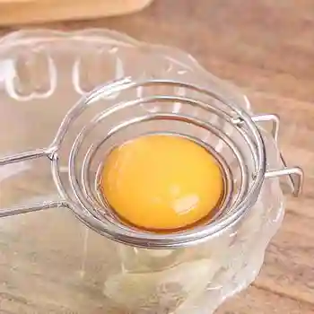 1pc Kiaušinio baltymas Atskirtuvas Su Kablio Nerūdijančio Plieno Ilgai Virtuvės Dalykėlių Kanalą Torto Įrankius, Tvarkyti Priėmimo Kiaušinio Trynys Daliklis Rou Y9A0