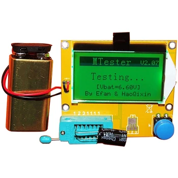 1PC LCD Skaitmeninis Tranzistorius Testeris, Matuoklis LCR-T4 9V Diodų Apšvietimas Triode Talpą, ESR Matuokliu, MOSFET/JFET/PNP/NPN L/C/R