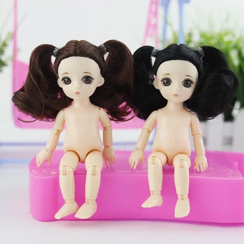 1pc Lėlės 16cm Bendroji Lėlės 3D Akis Bjd Plastikinės Lėlės Mergaitėms, Žaislai Ilgai Moters Kūno Mados Kalėdų Dovana