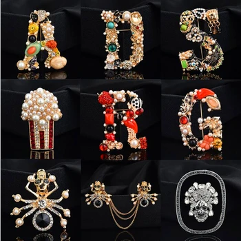 1PC Mados deimantų Laišką sagė didelis pin drabužių prieigos stiliaus Sagė Aukštos kokybės deimantų pin drabužiai, juvelyriniai dirbiniai didmeninė corsage