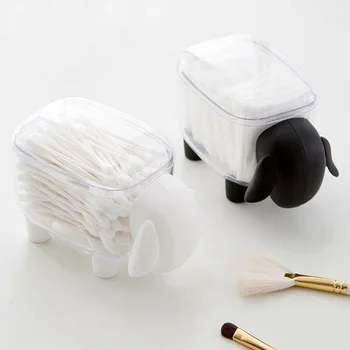 1Pc Mielas Avių Kūrybos Mini Plastiko Medvilnės Tamponu talpinimo Namų Dulkėms Darbalaukio Organizatorius Kosmetikos Medvilnės Saugojimo Dėžutė