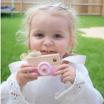 1PC Mielas Žaislai Mini Kabo Medinė Kamera Fotografijos Žaislai Vaikams Montessori Žaislas Dovana Vaikams, Mediniai 