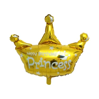 1pc Milžinišką Dydis 100CM Aukso Pink Princess Crown helio folija balionas kamuolius kūdikių suaugusiųjų gimtadieniu vestuves dekoro globos