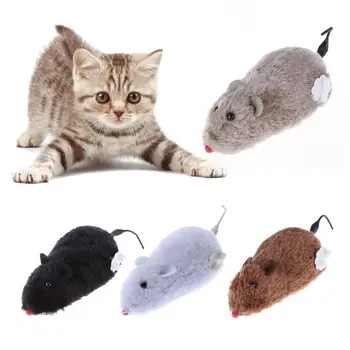 1PC Pelės Prisukamas Žaislas Pliušinis Pelės Žaislas Katė, Kačiukas, Interaktyvus Žaislas Žaisti Mechaninis judėjimas Žiurkės Naminių Kačių Produktus