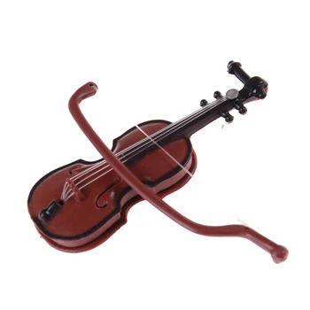 1Pc Plastiko Mini Smuikas Lėlių Dekoratyvinis Miniatiūriniai Muzikos instrumentų Amatai 