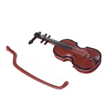 1Pc Plastiko Mini Smuikas Lėlių Dekoratyvinis Miniatiūriniai Muzikos instrumentų Amatai 