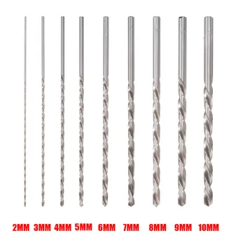 1Pc Sidabro Twist Drill Bit 2/3/4/5/6/7/8/9/10mm HSS Plieno Gręžimo karūnos Metalo Gręžimo Pakeitimo 200mm Gręžimo Medienos