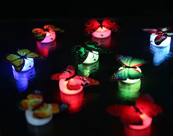 1PC Spalvingas Drugelis LED Nakties Šviesos Lempos Keitimas Gražių Namų Miegamajame Vestuves Stalas Dekoratyvinės Sienų pagrindiniai kištukiniai naktinių lempų lizdai