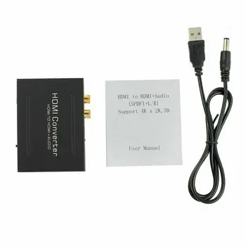 1pcs 1080P HDMI suderinamus Optinis SPDIF RCA Analog Audio Extractor Konverteris Splitter Paramos L/R, 2 Channel Surround 5.1
