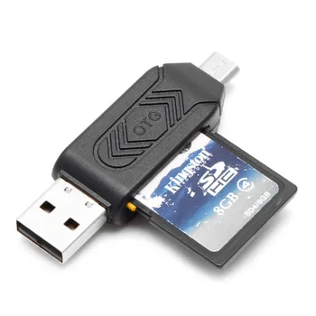 1PCS 2-IN-1 Mikro USB 2.0 OTG SDXC TF SD Max 512G Atminties Kortelių Skaitytuvą, Skirtą 