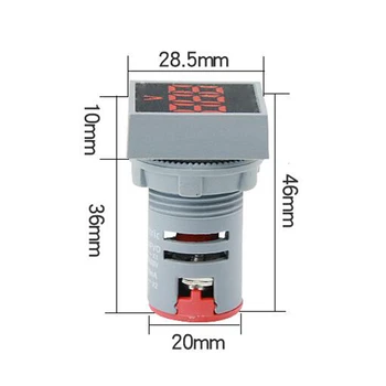 1PCS 22mm AC Skaitmeninis LED Ekranas Voltmeter Voltų Įtampos Matuoklis Valtis Perspėjimo Indikatorius Signalo Žibintai Lempa Testeris Diapazonas 20-500V