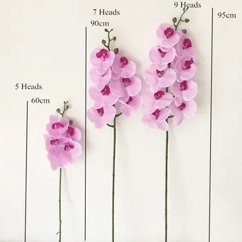 1pcs 5 Vadovai 65cm dirbtinių gėlių Phalaenopsis latekso silicio nekilnojamojo touch didelis orchidėja orchidee vestuvių aukštos kokybės vieno vnt
