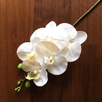 1pcs 5 Vadovai 65cm dirbtinių gėlių Phalaenopsis latekso silicio nekilnojamojo touch didelis orchidėja orchidee vestuvių aukštos kokybės vieno vnt