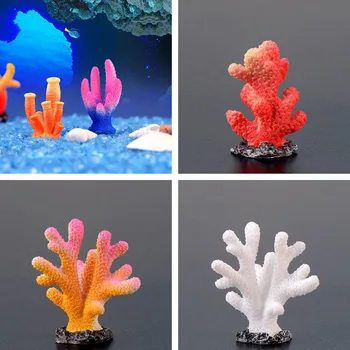 1pcs Akvariumas Dervos Koralų Apdailos Spalvinga Žuvis Akvariume Apdailos Dirbtinį Koralų, Žuvų Bakas Derva, Jūros Augalų Ornamentais