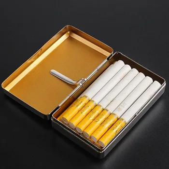 1pcs Atsitiktinai Metalo Cigarečių Atveju, su Popieriaus Laikiklį Tabako Dėžutė Humidoras Konteinerių Elegantiškas Rūkymas Vamzdis Priemonė, Nešiojamų
